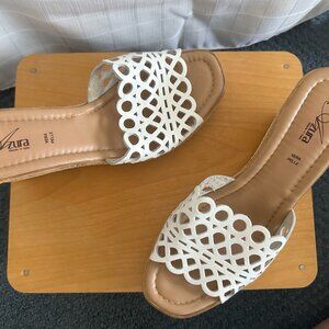 Azura white platform wedge sandal